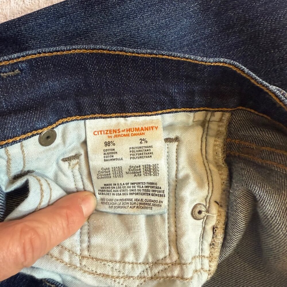 Citizens of Humanity Ava Low Rise Straight Leg Jeans Dark Wash 28 EUC - Picture 7 of 11